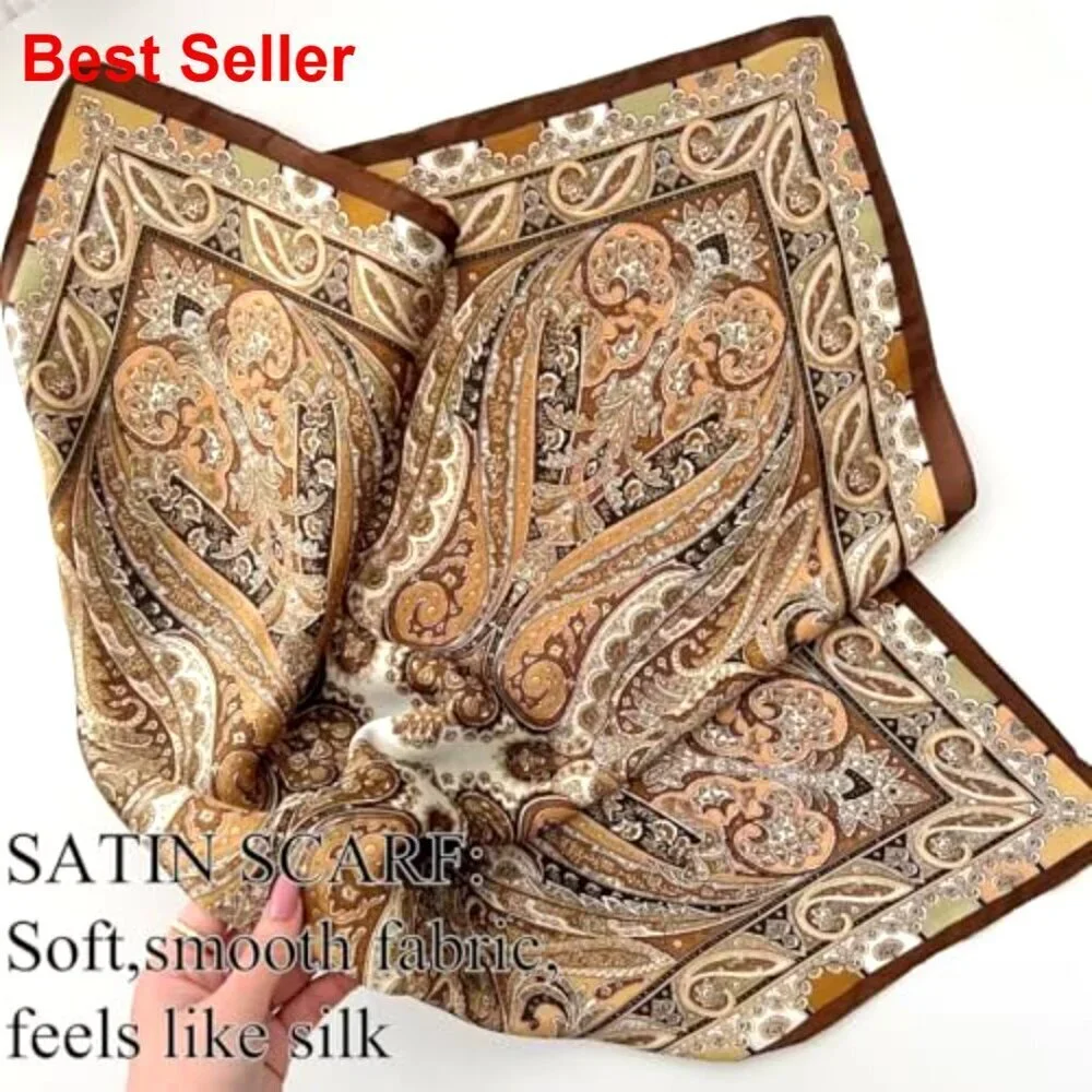 Silk Feeling Satin Hair Scarf for Women Multi-Purpose Fashion Accessory